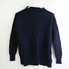 Madewell Ribbed Sweater Wool Blend Navy Blue Size XS