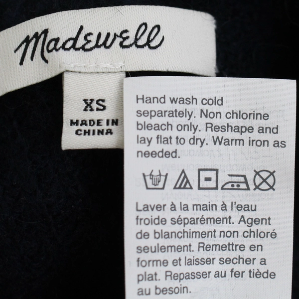 Madewell Ribbed Sweater Wool Blend Navy Blue Size XS