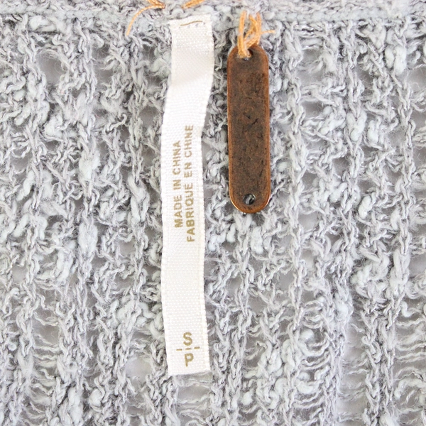 Free People Cropped Sweater Size Small Gray Striped Oversized