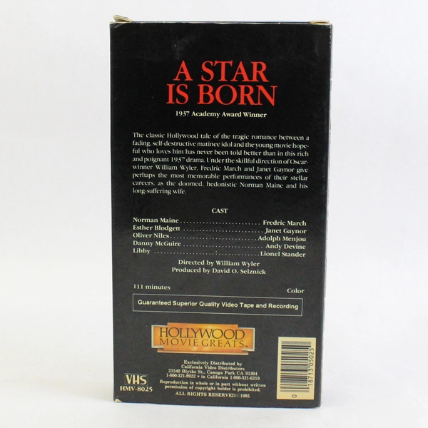 A Star is Born VHS Video Janet Gaynor and Fredric March 1985