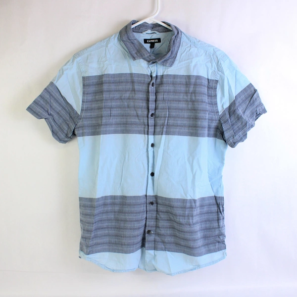 Express Short Sleeve Button Up Men's Size M Two Tone Blue