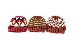 Lot of 3 Women's Multicolor Knit Crochet Winter Hats - Small, Pre-owned
