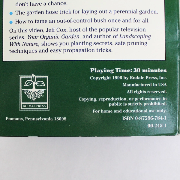 Set of 2 VHS Tape Pruning Planting Propagating Apple Rodale Jeff Cox