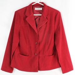 Vintage Dress Barn Petite Dark Red Blazer Jacket Size 12 with Shoulder Pads