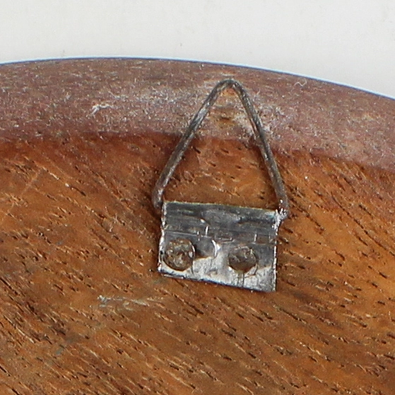 Hand Painted And Signed Round Wood Plaque Fruits And Pots 