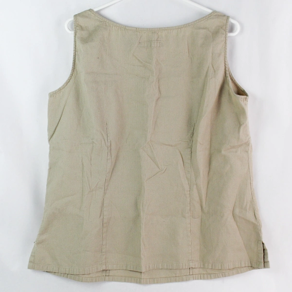 Liz Claiborne Beige Sleeveless Top Sz 14W Waffle Pullover Tank Shell