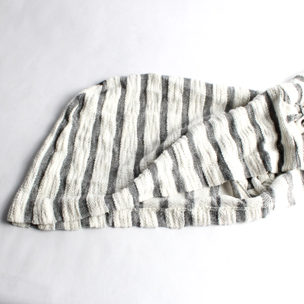 Maurices Gray and White Striped Open-Front Hooded Beach Cover Up Women's Size 2