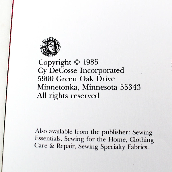 Singer Sewing for Style Hardcover Book Vintage 1985 - Pre-Owned Collectible