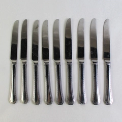 Lot of 9 Reed & Barton New French Solid Knife Copley Dot Dash Stainless Steel