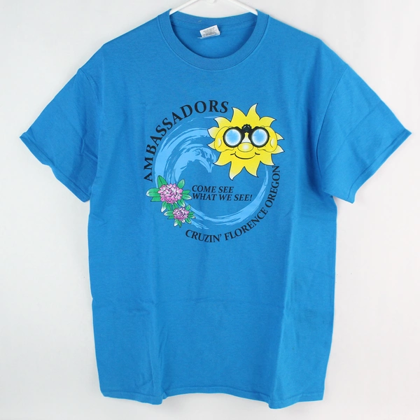 Gildan Ambassadors Cruzin' Florence Oregon Blue T-Shirt Size M Pre-Owned