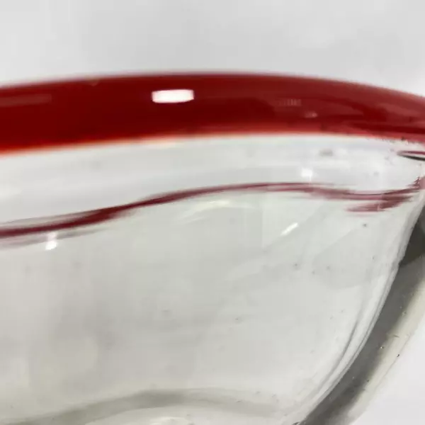 Hand Blown Glass Ruby Rim Margarita Glasses 7 and 7.5 Inch