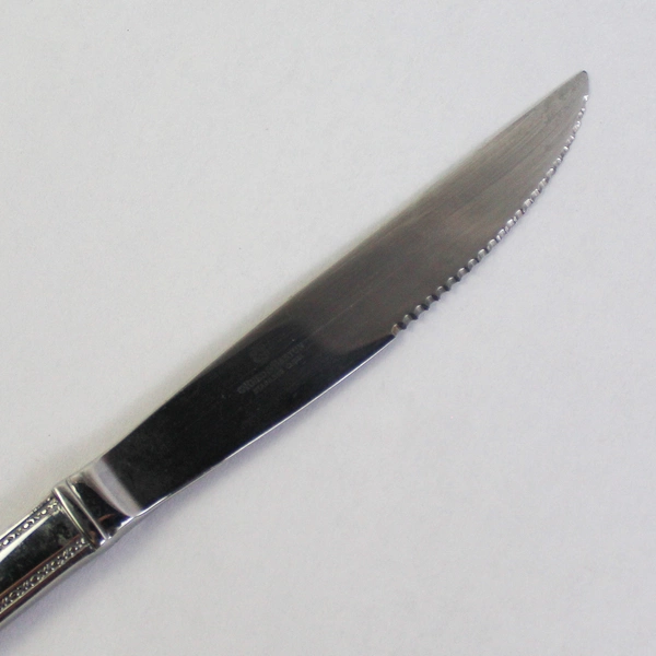 Lot of 10 Reed & Barton Solid Handle Steak Knife Copley Dot Dash Stainless Steel