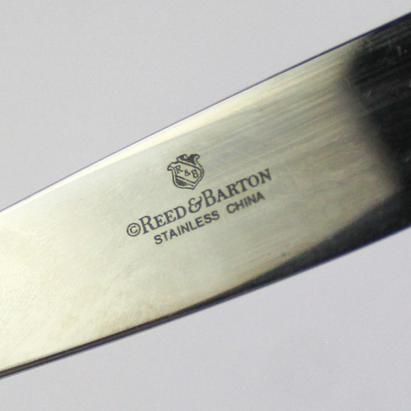 Lot of 10 Reed & Barton Solid Handle Steak Knife Copley Dot Dash Stainless Steel