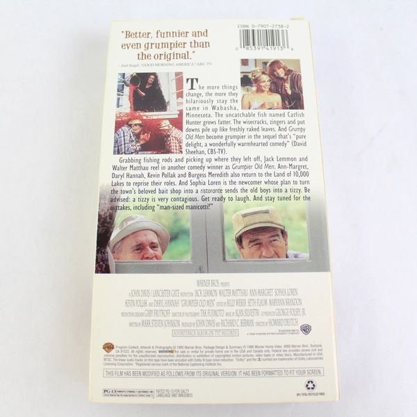 Grumpier Old Men VHS Video Jack Lemmon, Walter Matthau, Loren, Ann-Margret, 1995