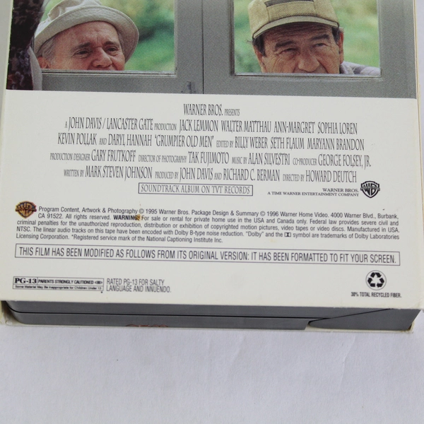 Grumpier Old Men VHS Video Jack Lemmon, Walter Matthau, Loren, Ann-Margret, 1995