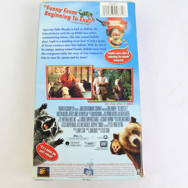 Dr. Dolittle 2 VHS Movie, Eddie Murphy, 2001