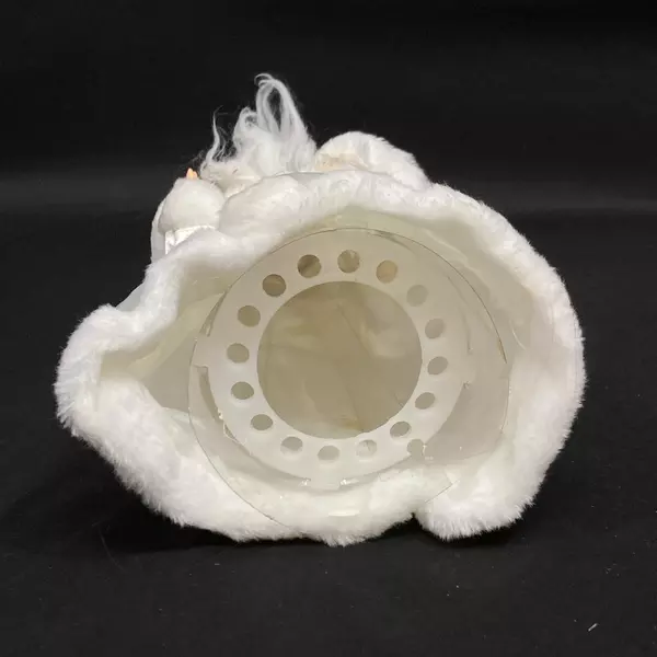 Victorian Santa Claus 12.5" Tree Topper White Silk Fur Trim Vintage Decor