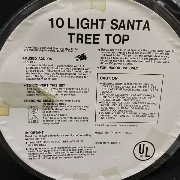 Victorian Santa Claus 12.5" Tree Topper White Silk Fur Trim Vintage Decor