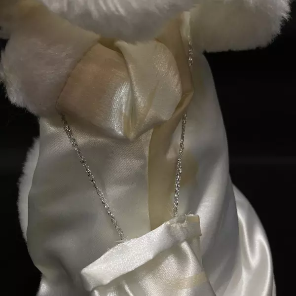 Victorian Santa Claus 12.5" Tree Topper White Silk Fur Trim Vintage Decor