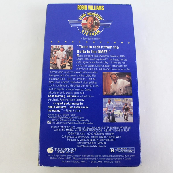 Good Morning Vietnam VHS movie, Robin Williams, 1995 