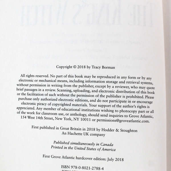 The King's Witch by Tracy Borman 2018 First Edition Hardcover - VG Condition