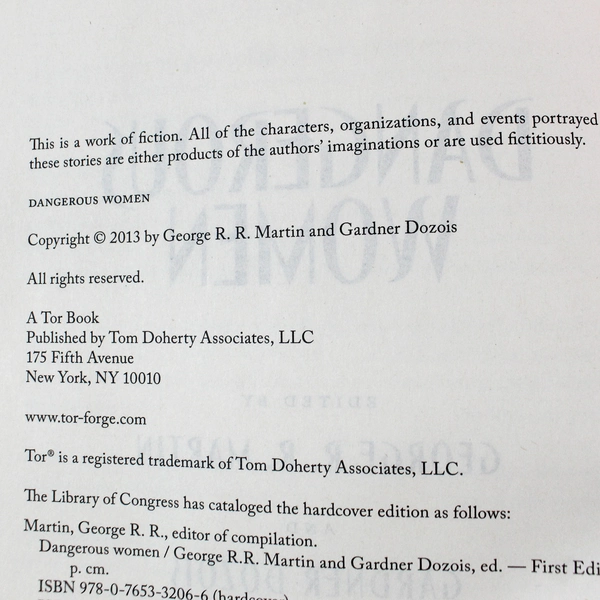 Dangerous Women Anthology by George R.R. Martin & Gardner Dozois 2013 Pb