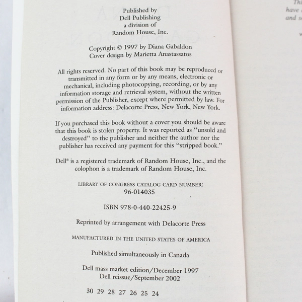 Drums Of Autumn by Diana Gabaldon - 2002 Dell Paperback - Pre-Owned