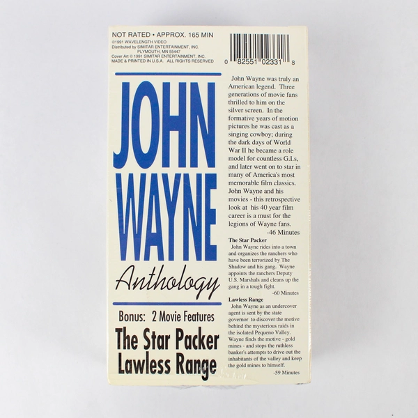 John Wayne Anthology VHS, 1991 New Factory Sealed 2 Movie