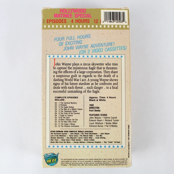 John Wayne The Shadow Of The Eagle 1991 VHS 12 Episodes