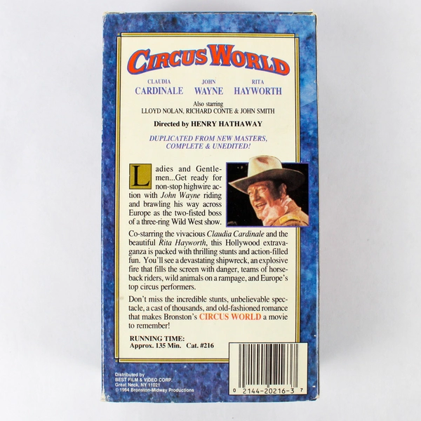 John Wayne Circus World VHS 1964 2 Tape Box