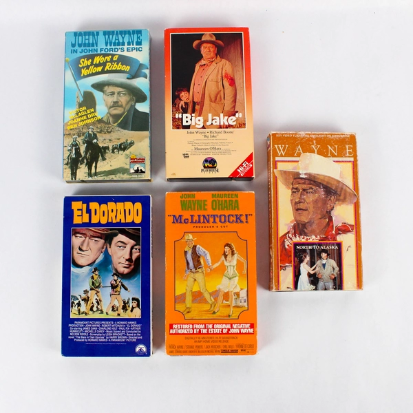John Wayne VHS Lot: 5 Western VHS Tapes 1986-1993