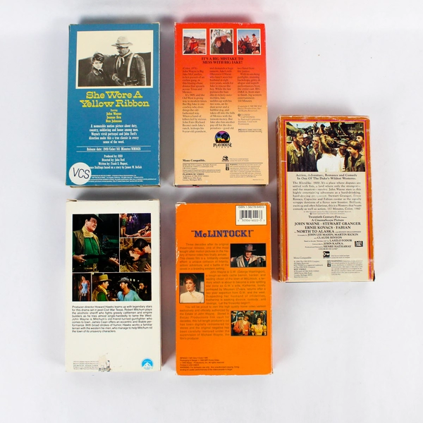 John Wayne VHS Lot: 5 Western VHS Tapes 1986-1993