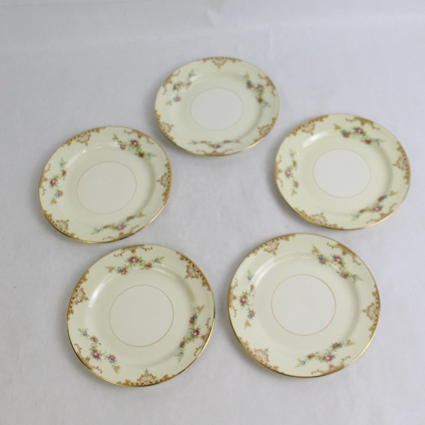 Set of 5 Vintage Homer Laughlin Eggshell Nautilus Aristocrat Bread Butter Plates