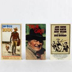 Lot of 3 John Wayne Western VHS Tapes Hondo True Grit and Rio Bravo