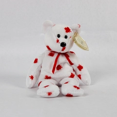TY Beanie Baby Chinook 2000 Maple Leaf Red White Bear With Tag Plush Toy