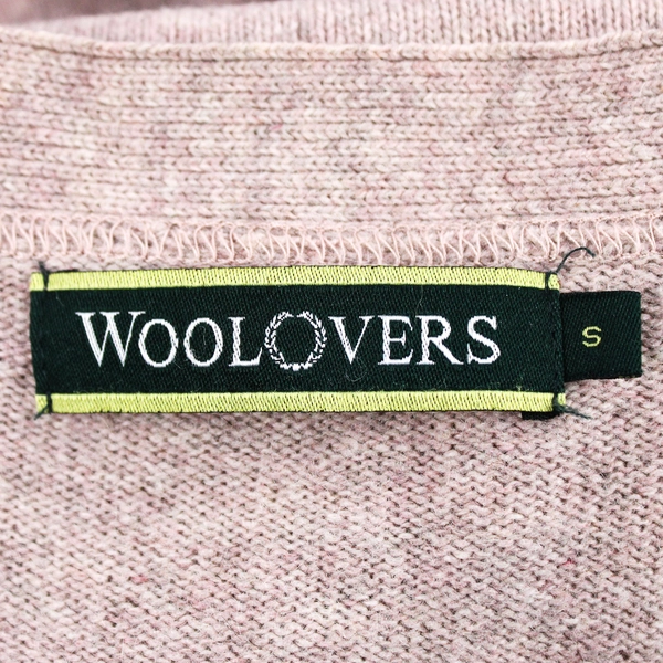 Woolovers Beige Button-Front Wool Cardigan Women's Size Small Elbow Patch