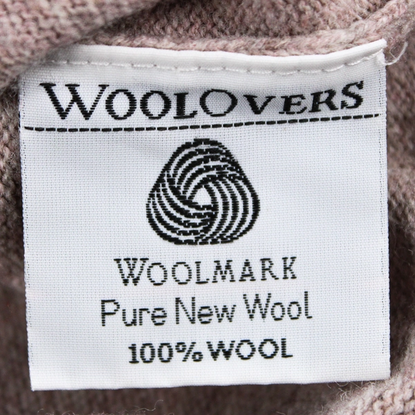 Woolovers Beige Button-Front Wool Cardigan Women's Size Small Elbow Patch
