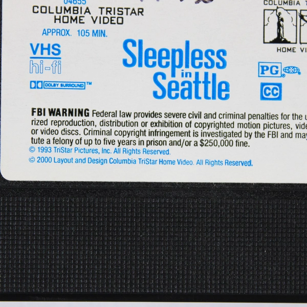 Sleepless in Seattle VHS 2000 Special Edition Tom Hanks Meg Ryan