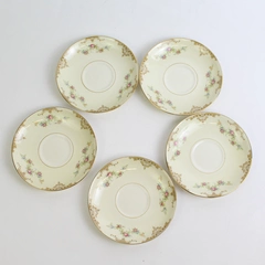 Set of 5 Homer Laughlin Eggshell Nautilus Arostocrat Saucers