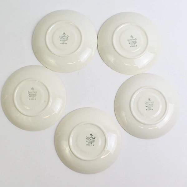 Set of 5 Homer Laughlin Eggshell Nautilus Arostocrat Saucers