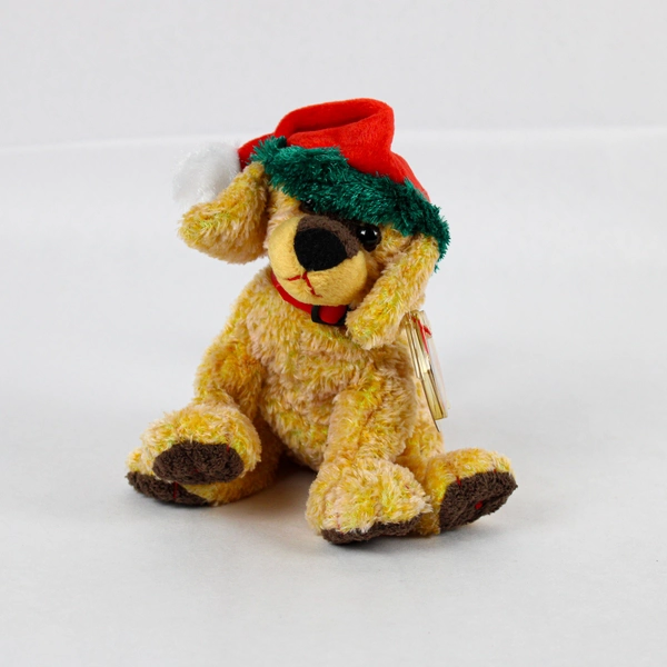 TY Beanie Baby Jinglepup 2001 Brown Dog Christmas Hat With Tag Plush Toy