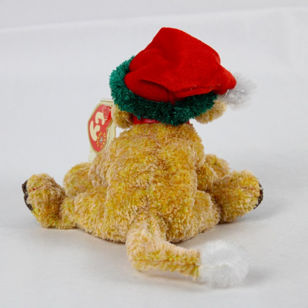 TY Beanie Baby Jinglepup 2001 Brown Dog Christmas Hat With Tag Plush Toy