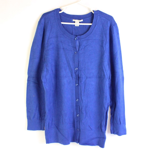 Halogen Sweater Sz XS Women's Cardigan Blue Button Front 3/4 Length Sleeves