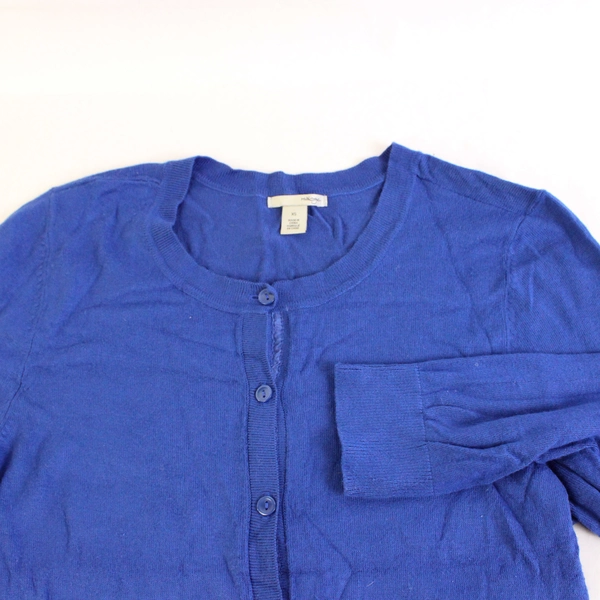 Halogen Sweater Sz XS Women's Cardigan Blue Button Front 3/4 Length Sleeves