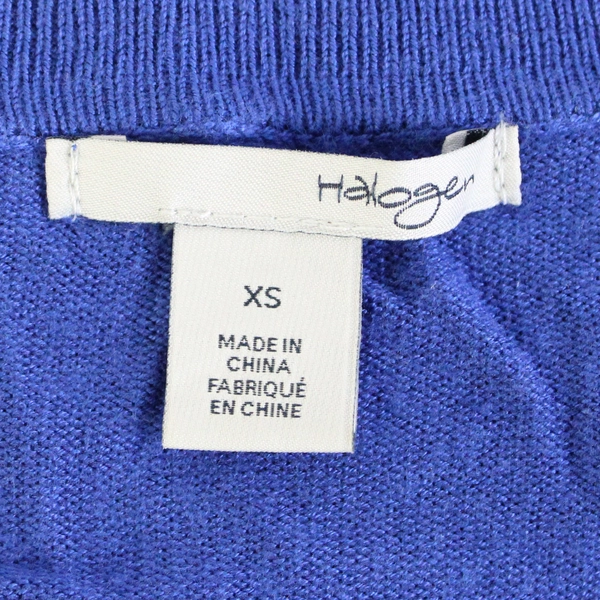 Halogen Sweater Sz XS Women's Cardigan Blue Button Front 3/4 Length Sleeves