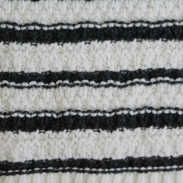 LOFT Women's Sweater Size M White Gray Striped Pullover Knit