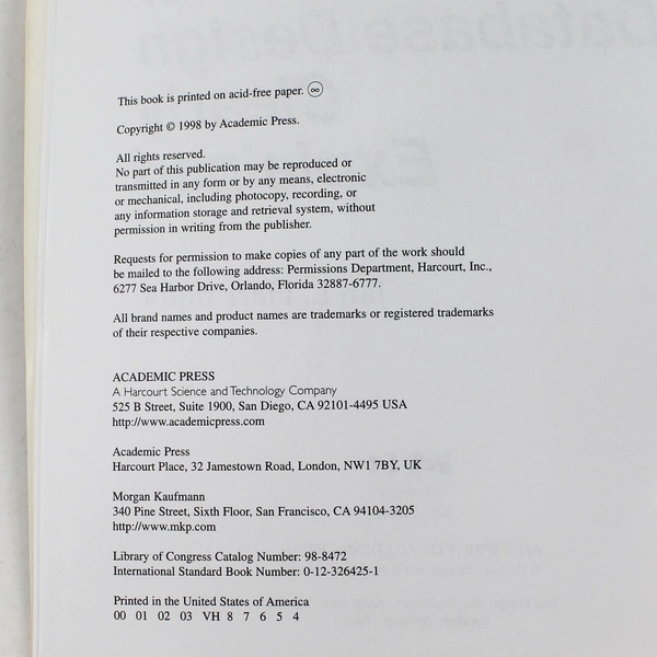Relational Database Design Clearly Explained by Jan Harrington 1998 Paperback