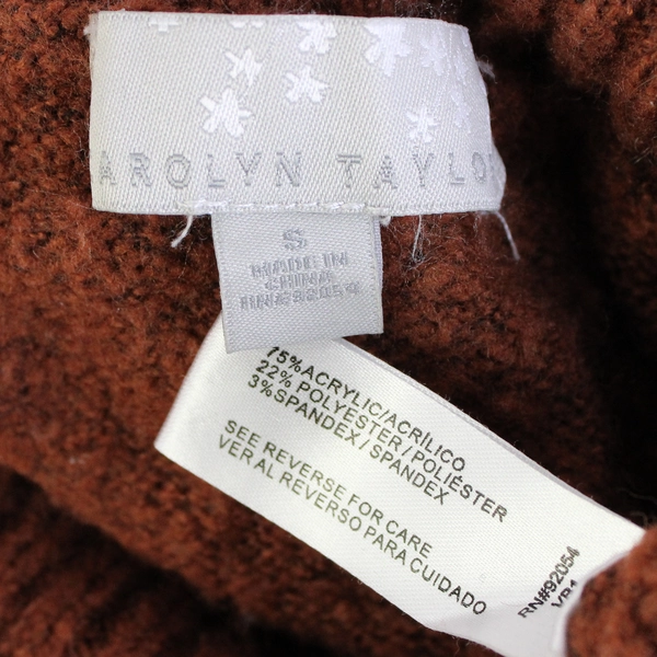 Carolyn Taylor Rust Brown Sweater Button Sides Size Small