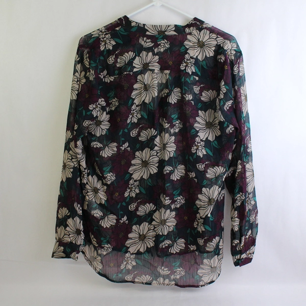 KUT From The Kloth Women's Blouse Sheer Floral Button Up Size Small