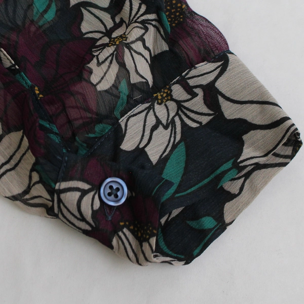 KUT From The Kloth Women's Blouse Sheer Floral Button Up Size Small